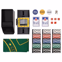 , 300 piece) vidaXL Poker Chip Set Poker Set 2 Decks Card Shoe Card Shuffler Blackjack Set - chip (11.5 g