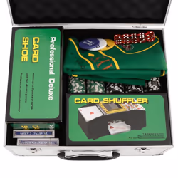 , 300 piece) vidaXL Poker Chip Set Poker Set 2 Decks Card Shoe Card Shuffler Blackjack Set - chip (11.5 g - Additional view 5
