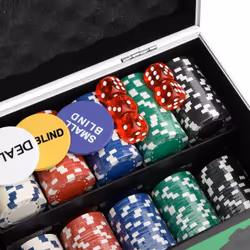 , 300 piece) vidaXL Poker Chip Set Poker Set 2 Decks Card Shoe Card Shuffler Blackjack Set - chip (11.5 g - Additional view 6