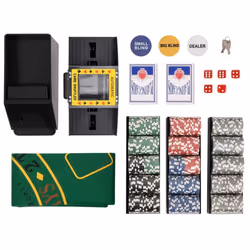 , 300 piece) vidaXL Poker Chip Set Poker Set 2 Decks Card Shoe Card Shuffler Blackjack Set - laser chip (11.5 g