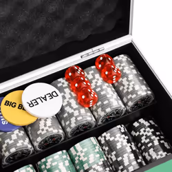 , 300 piece) vidaXL Poker Chip Set Poker Set 2 Decks Card Shoe Card Shuffler Blackjack Set - laser chip (11.5 g - Additional view 6