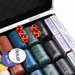 , 600 piece) vidaXL Poker Chip Set Poker Set 2 Decks Card Shoe Card Shuffler Blackjack Set - chip (4 g - Additional view 6