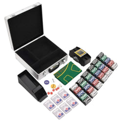 , 600 piece) vidaXL Poker Chip Set Poker Set 2 Decks Card Shoe Card Shuffler Blackjack Set - chip (11.5 g