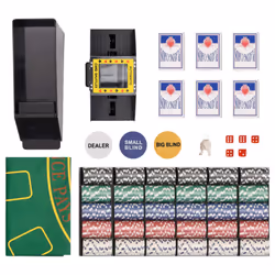 , 600 piece) vidaXL Poker Chip Set Poker Set 2 Decks Card Shoe Card Shuffler Blackjack Set - chip (11.5 g
