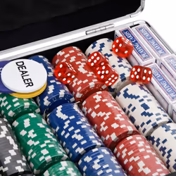, 600 piece) vidaXL Poker Chip Set Poker Set 2 Decks Card Shoe Card Shuffler Blackjack Set - chip (11.5 g - Additional view 6