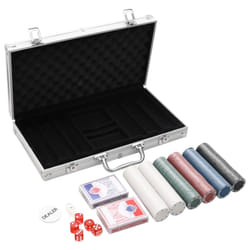 ) vidaXL Poker Chip Set Poker Set 2 Decks Dealer Button Case Game Blackjack Set - chip (4 g