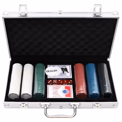 ) vidaXL Poker Chip Set Poker Set 2 Decks Dealer Button Case Game Blackjack Set - chip (4 g