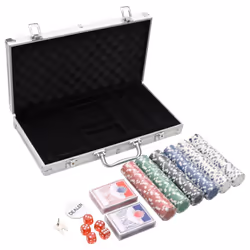 ) vidaXL Poker Chip Set Poker Set 2 Decks Dealer Button Case Game Blackjack Set - chip (11.5 g