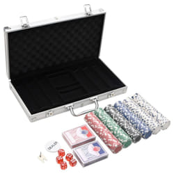 ) vidaXL Poker Chip Set Poker Set 2 Decks Dealer Button Case Game Blackjack Set - chip (11.5 g