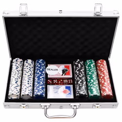 ) vidaXL Poker Chip Set Poker Set 2 Decks Dealer Button Case Game Blackjack Set - chip (11.5 g