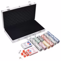 ) vidaXL Poker Chip Set Poker Set 2 Decks Dealer Button Case Game Blackjack Set - laser chip (11.5 g