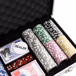 ) vidaXL Poker Chip Set Poker Set 2 Decks Dealer Button Case Game Blackjack Set - laser chip (11.5 g - Additional view 5
