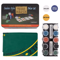 vidaXL Poker Chip Set Poker Set 2 Decks Dealer Button Carry Case 200 pcs 4 g