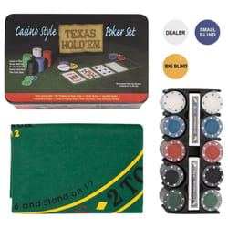 vidaXL Poker Chip Set Poker Set 2 Decks Dealer Button Carry Case 200 pcs 4 g