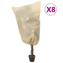 vidaXL Plant Fleece Covers with Drawstring Garden Frost Protection 70 g/mÂ² - beige, 0.8 x 1 m/ 8 pcs