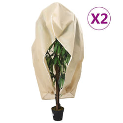 vidaXL Plant Fleece Covers with Zip Outdoor Garden Frost Protection 70 g/mÂ² - beige, 2.36 x 2 m/ 2 pcs