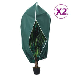 vidaXL Plant Fleece Covers with Zip Outdoor Garden Frost Protection 70 g/mÂ² - green, 3.93 x 3 m/ 2 pcs