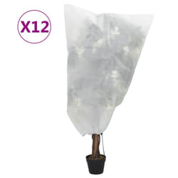 vidaXL Plant Fleece Covers with Drawstring Garden Frost Protection 70 g/mÂ² - white, 0.8 x 0.8 m/ 12 pcs