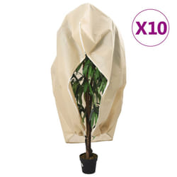 vidaXL Plant Fleece Covers with Zip Outdoor Garden Frost Protection 70 g/mÂ² - beige, 1 x 1.55 m/ 10 pcs