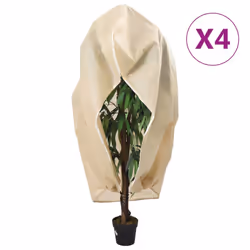vidaXL Plant Fleece Covers with Zip Outdoor Garden Frost Protection 70 g/mÂ² - beige, 2.36 x 2 m/ 4 pcs