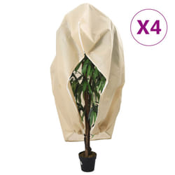 vidaXL Plant Fleece Covers with Zip Outdoor Garden Frost Protection 70 g/mÂ² - beige, 3.93 x 3 m/ 4 pcs