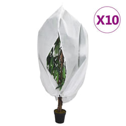 vidaXL Plant Fleece Covers with Zip Outdoor Garden Frost Protection 70 g/mÂ² - white, 3.14 x 2.5 m/ 10 pcs