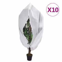 vidaXL Plant Fleece Covers with Zip Outdoor Garden Frost Protection 70 g/mÂ² - white, 3.93 x 3 m/ 10 pcs