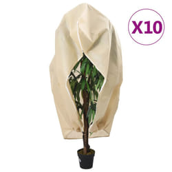 vidaXL Plant Fleece Covers with Zip Outdoor Garden Frost Protection 70 g/mÂ² - beige, 3.14 x 2.5 m/ 10 pcs
