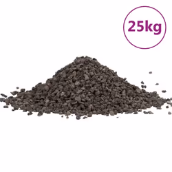 ) vidaXL Basalt Gravel Aquarium Gravel Chippings Stone Aquarium Sand 25 kg Black - 5-8 mm (25 kg