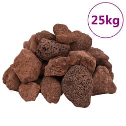 vidaXL Volcanic Rocks Lava Accent Rocks Volcanic Lava Stones Beads 25 kg Red