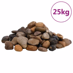 vidaXL Polished Pebbles Vase Decorative Stones River Rocks 25 kg Mixed Colour - 25 kg, 2-5 cm