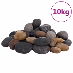 vidaXL Polished Pebbles Vase Decorative Stones River Rocks 25 kg Mixed Colour - 10 kg, 5-8 cm