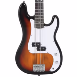 vidaXL Electric Bass Guitar for Beginner with Bag Precision Bass Jazz Bass - brown and white - Additional view 5