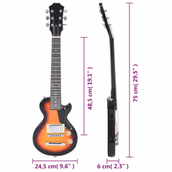 vidaXL Electric Guitar for Kids with Bag Children Junior Kids Acoustic Guitar - brown and black