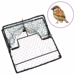 vidaXL Bird Trap Humane Live Hunting Cage Trap for Small Birds Green Steel