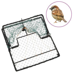 vidaXL Bird Trap Humane Live Hunting Cage Trap for Small Birds Green Steel