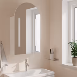 vidaXL Bathroom Mirror Cabinet LED Wall Cabinet with LED Light Arched White