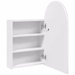 vidaXL Bathroom Mirror Cabinet LED Wall Cabinet with LED Light Arched White - Additional view 4