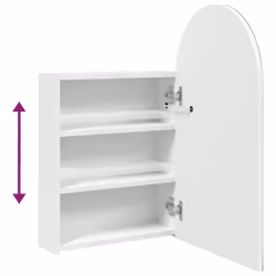 vidaXL Bathroom Mirror Cabinet LED Wall Cabinet with LED Light Arched White - Additional view 8