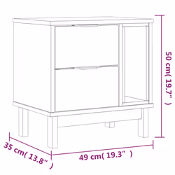 vidaXL Bedside Cabinet Bedside Table End Table Nightstand FLAM Solid Wood Pine - Additional view 9