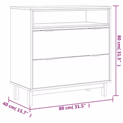 vidaXL Drawer Cabinet Wooden Drawer Chest File Cabinet FLAM Solid Wood Pine - Additional view 9