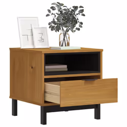vidaXL Side Table Bedside Table Sofa Table End Table Solid Wood Pine FLAM