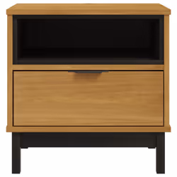 vidaXL Side Table Bedside Table Sofa Table End Table Solid Wood Pine FLAM - Additional view 4