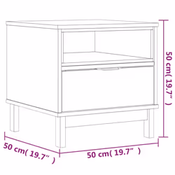 vidaXL Side Table Bedside Table Sofa Table End Table Solid Wood Pine FLAM - Additional view 9