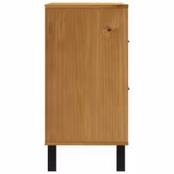 vidaXL Sideboard Storage Side Cabinet with Glass Door FLAM Solid Wood Pine - Additional view 5