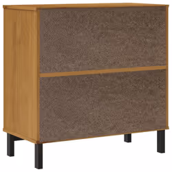 vidaXL Sideboard Storage Side Cabinet with Glass Door FLAM Solid Wood Pine - Additional view 6