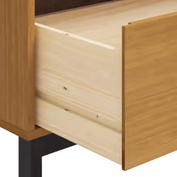 vidaXL Sideboard Storage Side Cabinet with Glass Door FLAM Solid Wood Pine - Additional view 7