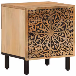 vidaXL Bedside Cabinets Nightstand End Table Bed Table 2 pcs Solid Wood Mango - Additional view 4