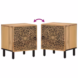 vidaXL Bedside Cabinets Nightstand End Table Bed Table 2 pcs Solid Wood Mango - Additional view 8
