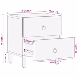vidaXL Bedside Cabinet Nightstand Bedroom End Table Bed Table Solid Wood Mango